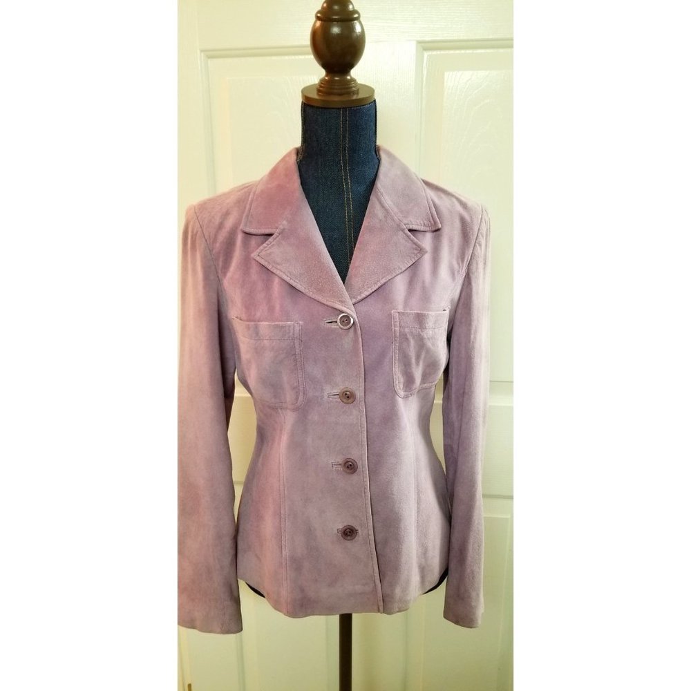 ✅#55C Pre-owned Classiques Entier mauve suede coat S